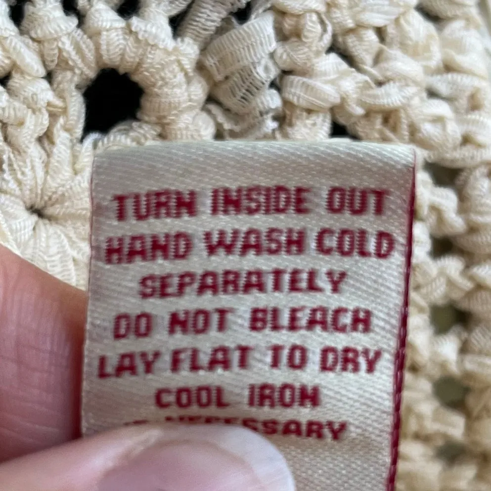 Reba Women's Tan Crocheted Open Vest Cardigan Fringe Trim Size M Size M - Image 8