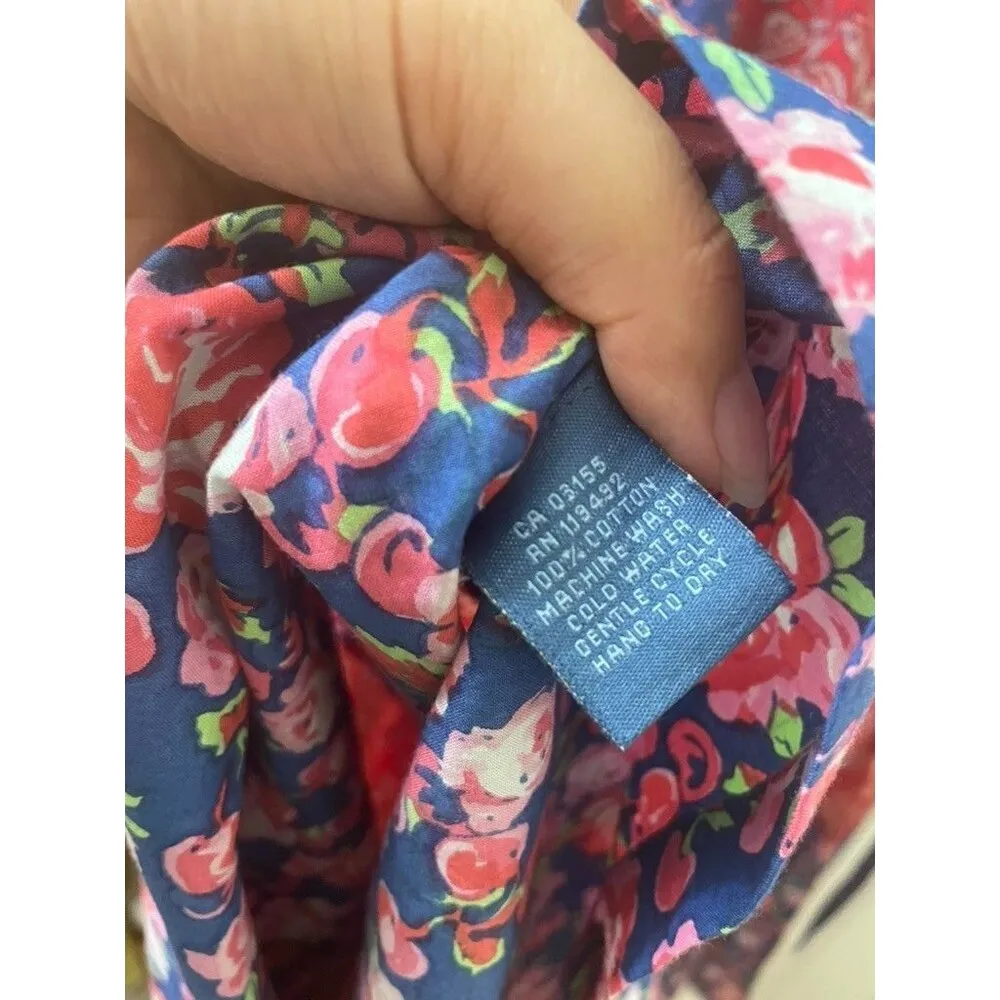 APRIL CORNELL dot Floral Cottage core Garden Party Casual sundress xxs Blue - Image 10