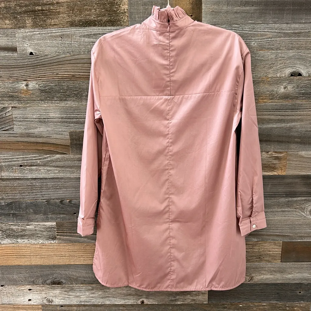 NWT Harshman Louise Tunic in Dusty Rose High Ruffle Neck Size XS Pink - Image 3