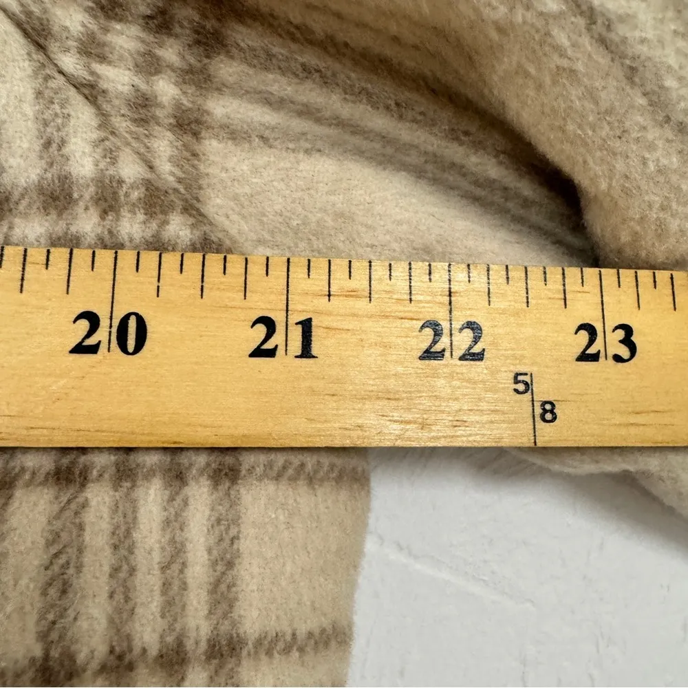 & Other Stories Tan Plaid Sherpa Lined Chore Coat Womens 10 Casual Warm Shacket - Image 5