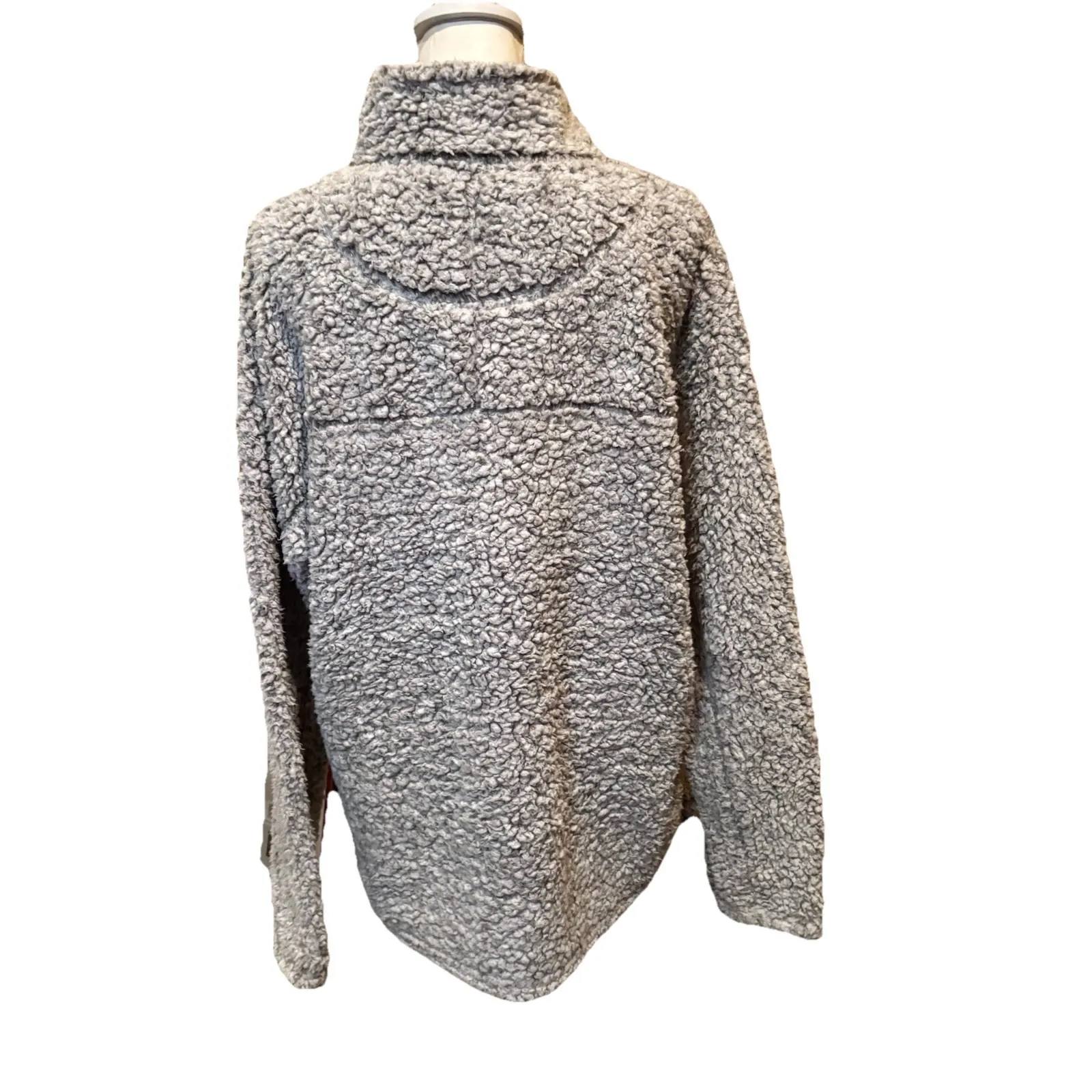True Grit Frosty Tipped Sherpa Pullover Women's Large Gray 1/4 Zip‎ Fleece Soft - Image 2