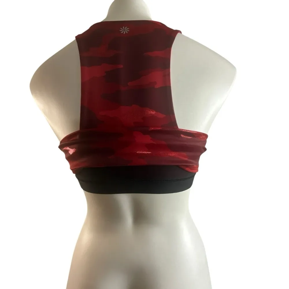 Athleta Elation Red Camouflage Ultimate Print Sports Bra Top - Image 5