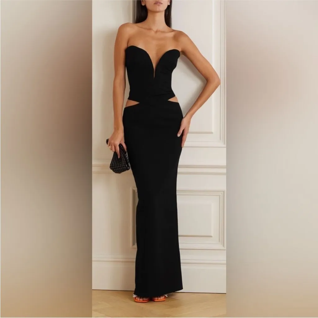 NWOT House Of Cb Martinez Maxi Black Skirt Cut‎ Out Size S - Image 4