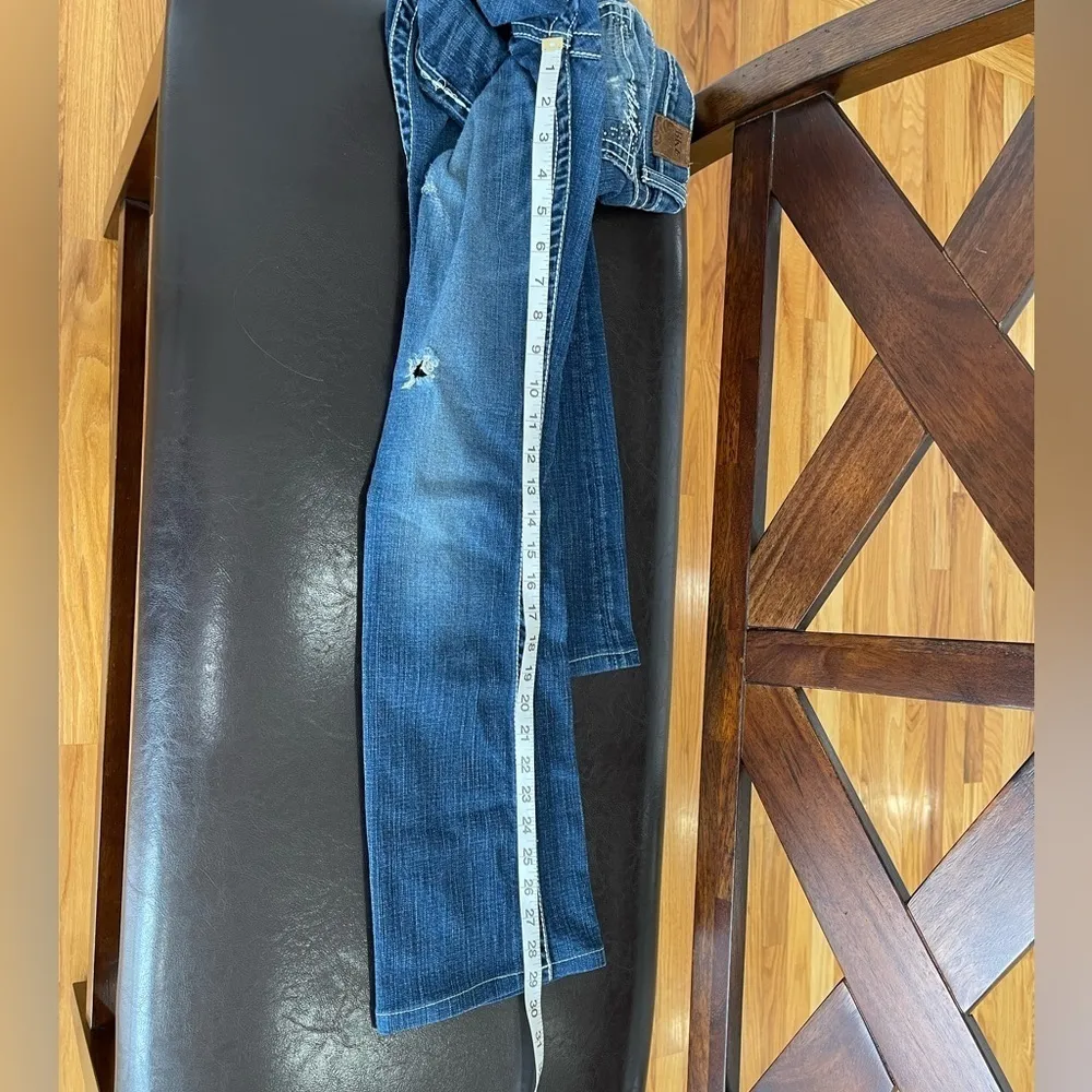 BKE Lexi flare boot jean in a size 26 white stitching western rodeo rocker - Image 15