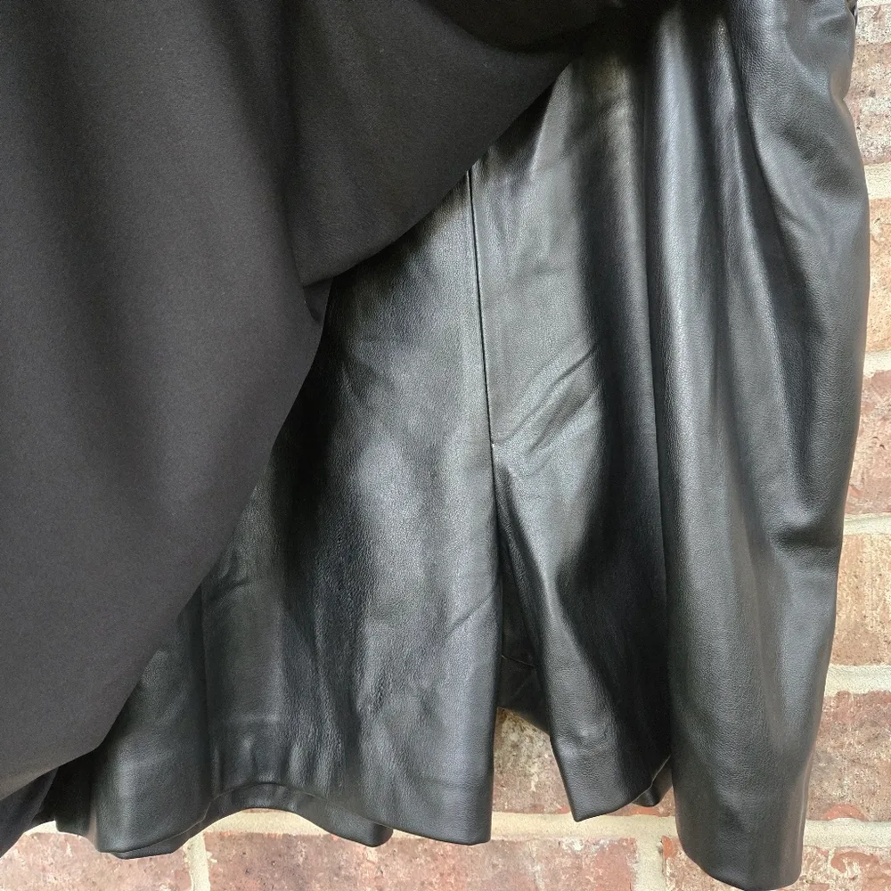 Jason Wu Black Vegan Leather Skort Size Large - Image 3