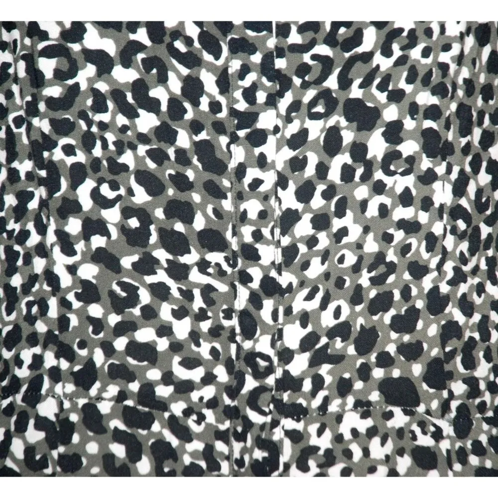 Skies Are Blue Patterned Maxi Dress Button Front Size L 3/4 Sleeve High Slit - Image 3