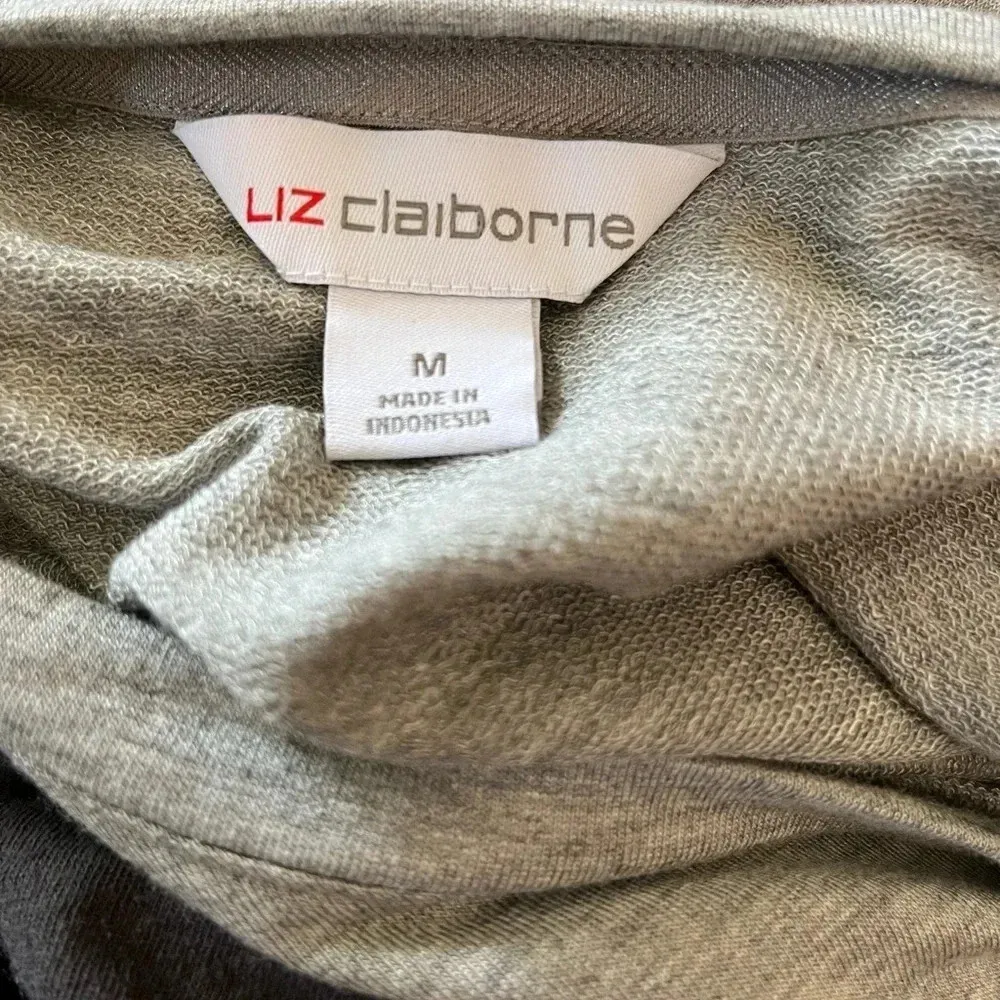 LIZ CLAIBORNE Womens Crew Neck‎ Short Sleeve T-Shirt Gray Medium NWT - Image 6