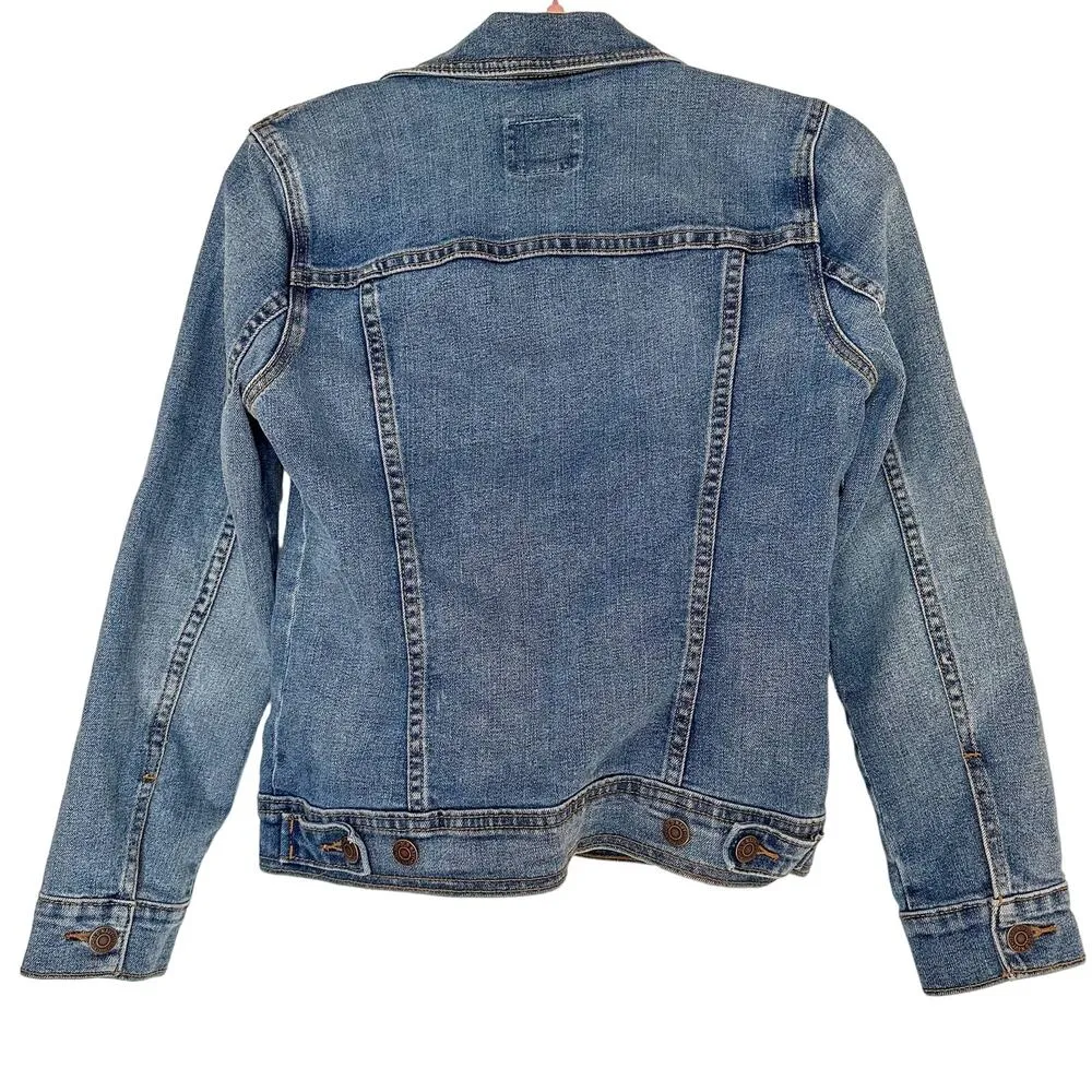Classic Old Navy Jean Jacket XS Medium Wash - Image 4