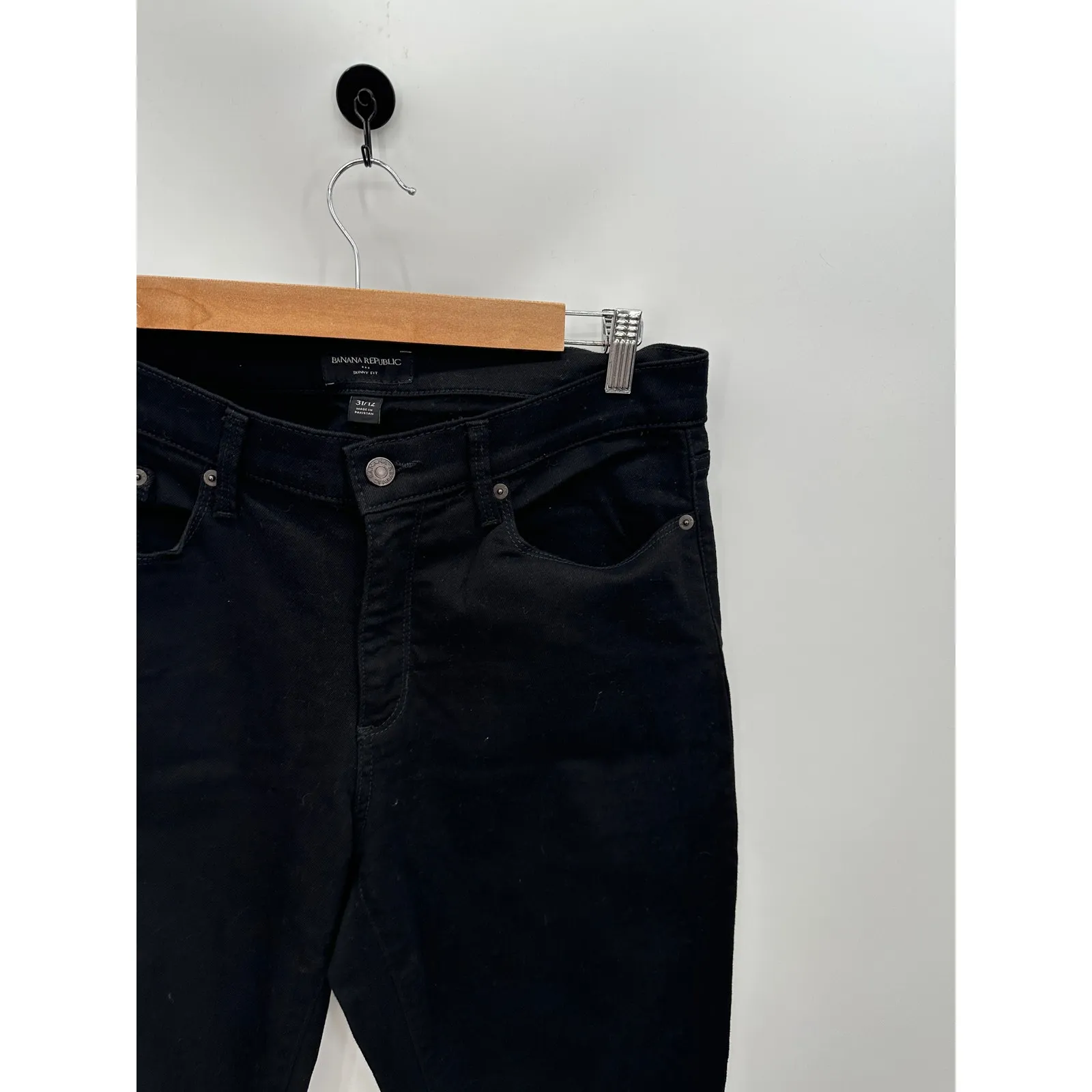 Banana Republic Factory Skinny Fit Black Cotton Blend Denim Jeans Women's 31/12 - Image 4