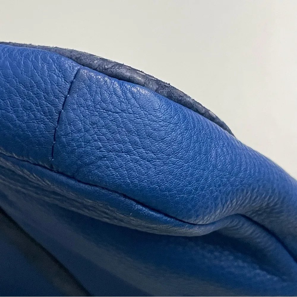 Purse Crossbody Erin Leather Pockets Credit Card Slots Sparkles Blue Gold - Image 14