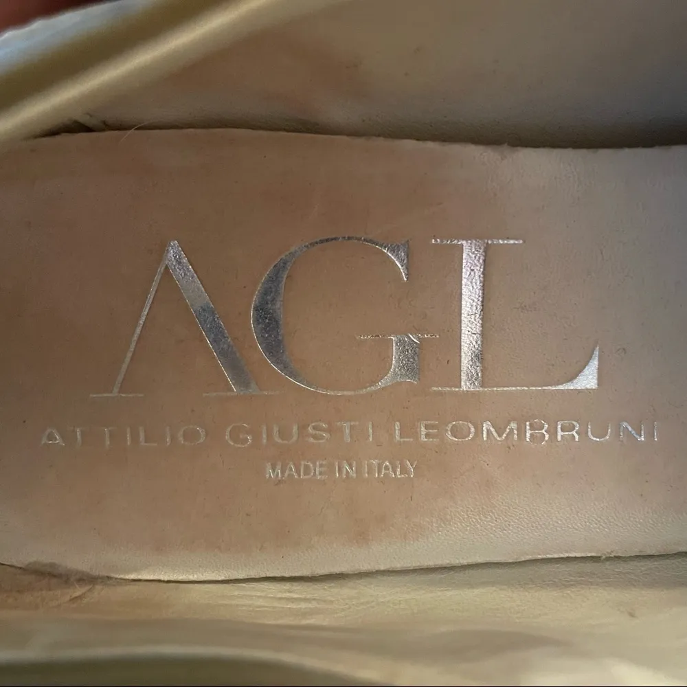 AGL Oxford Shoes 10 Patent Leather Lace Up Wingtip Bonbon Combo Luxury Nordstorm Tan - Image 3