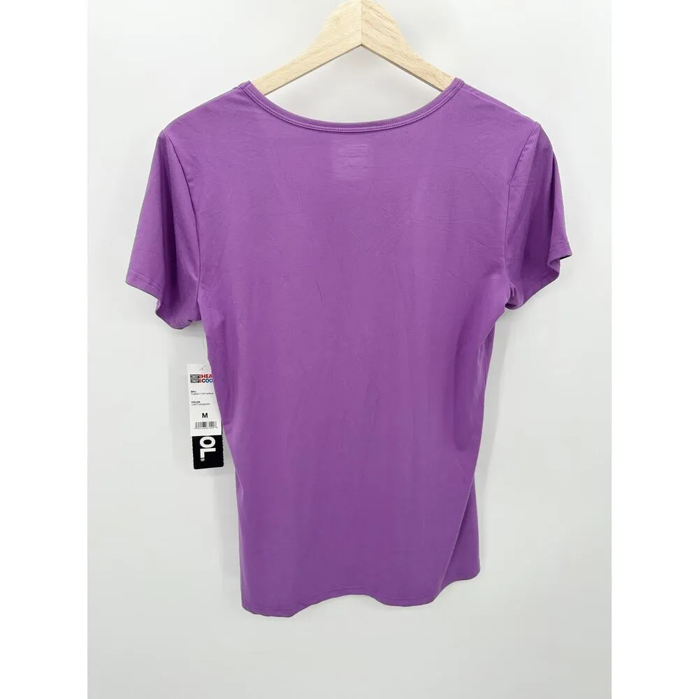 32 Degree Cool Tee Womens Size Medium NWT Purple Short Sleeve Scoop Neck Shirt - Image 2