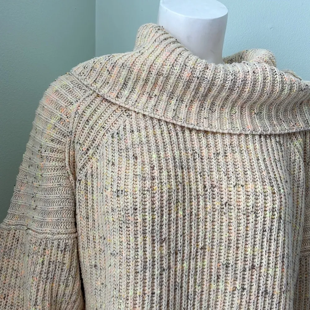 Free People Leo Tunic Oversized Sweater In Sassy Peach Combo XS - Image 4