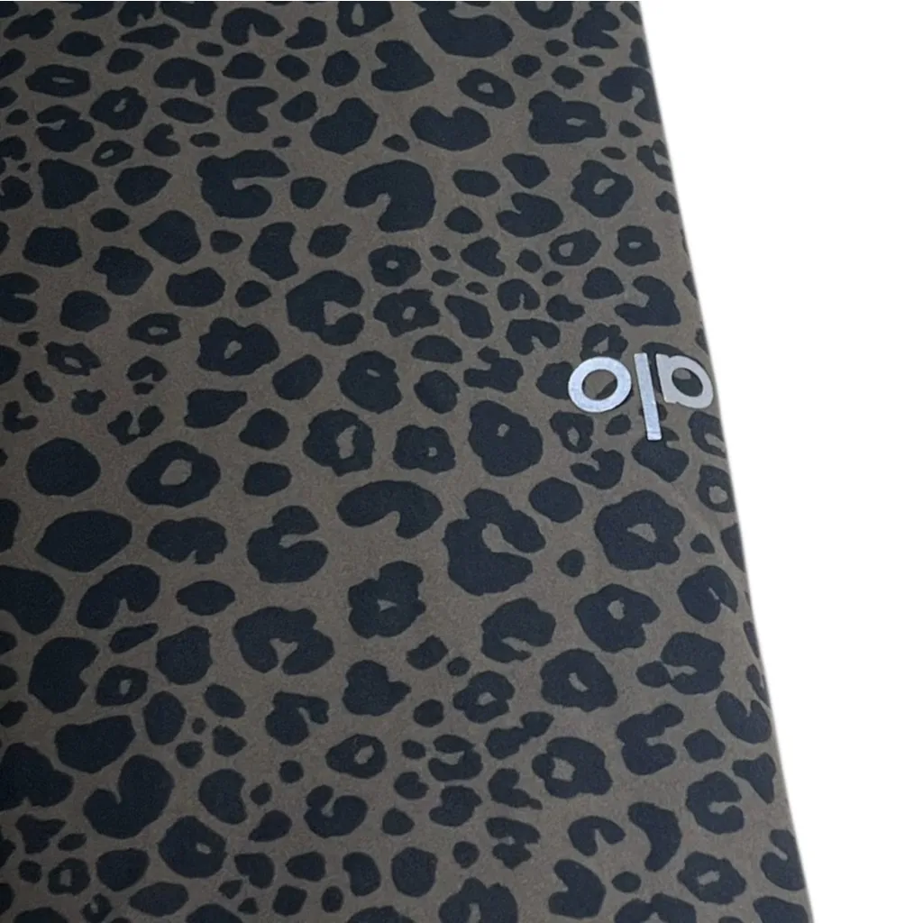 ALO Yoga Vapor High Waist Leopard Leggings Women’s XS Olive Branch Stretch - Image 9