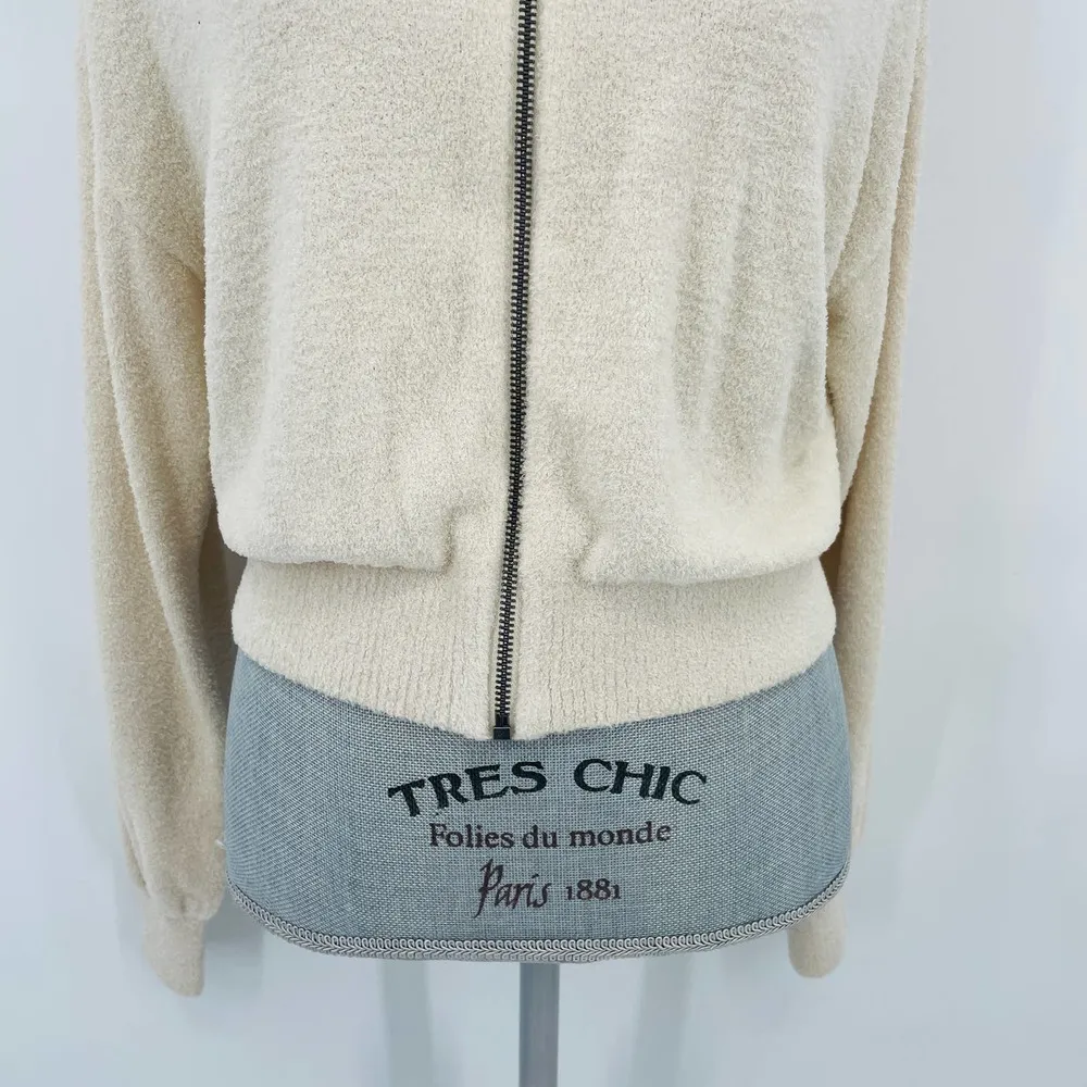 Spiritual Gangster Full-Zip Sweater Size Small Fuzzy Super Soft Sweater Cozy - Image 4