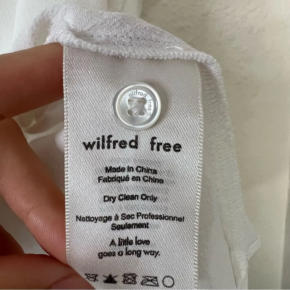 Artizia Wilfred Free Tie Front Blouse in White Size Large Short Sleeve - Image 8