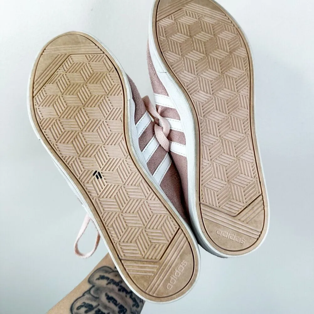 Adidas Sneakers Womens 9.5 Neo Blush Pink Suede Three Stripe Low Top Shoes - Image 3