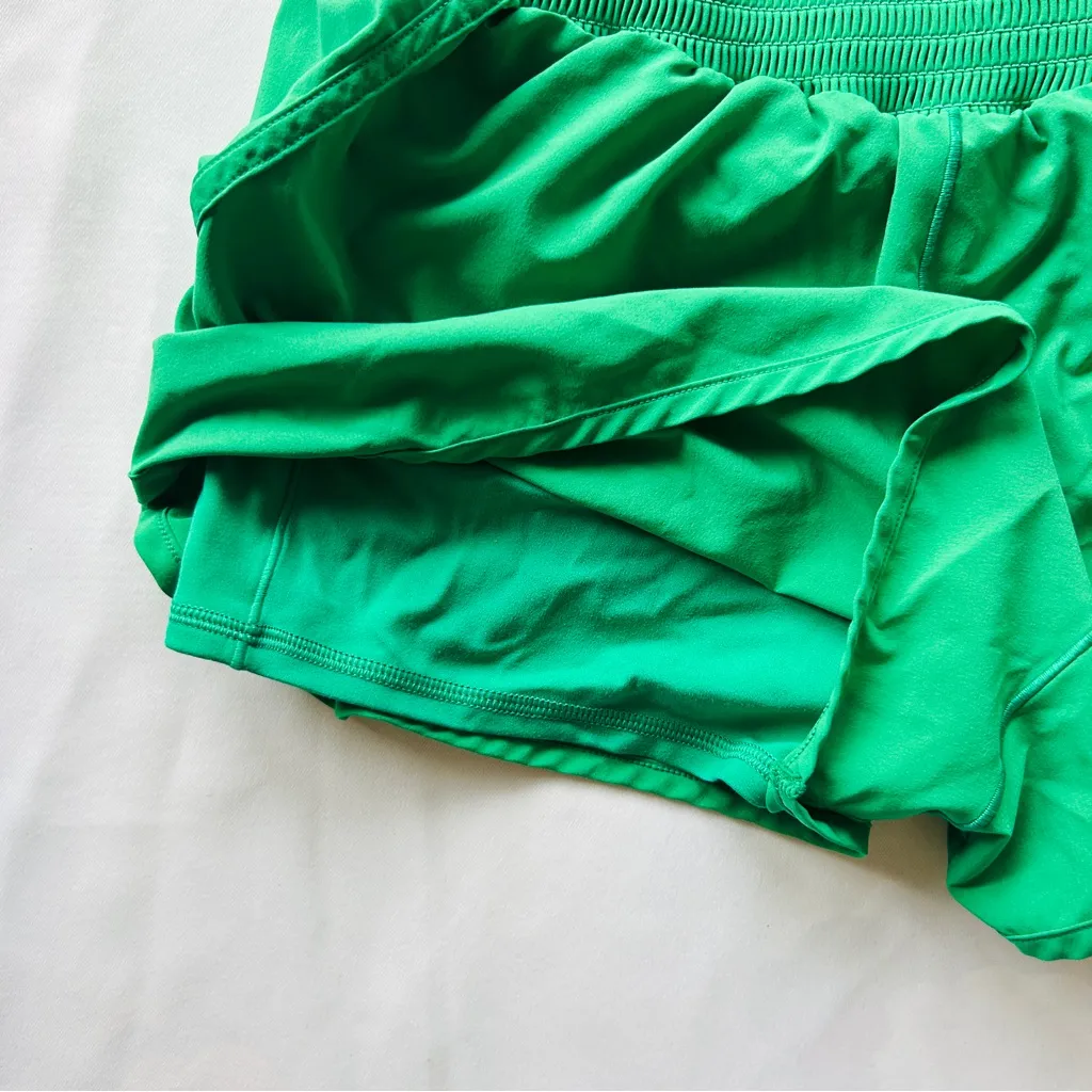 NWOT Medium Aerie Take It Easy Shorts Green Gathered Waist Lined Gym Track Bikin - Image 3