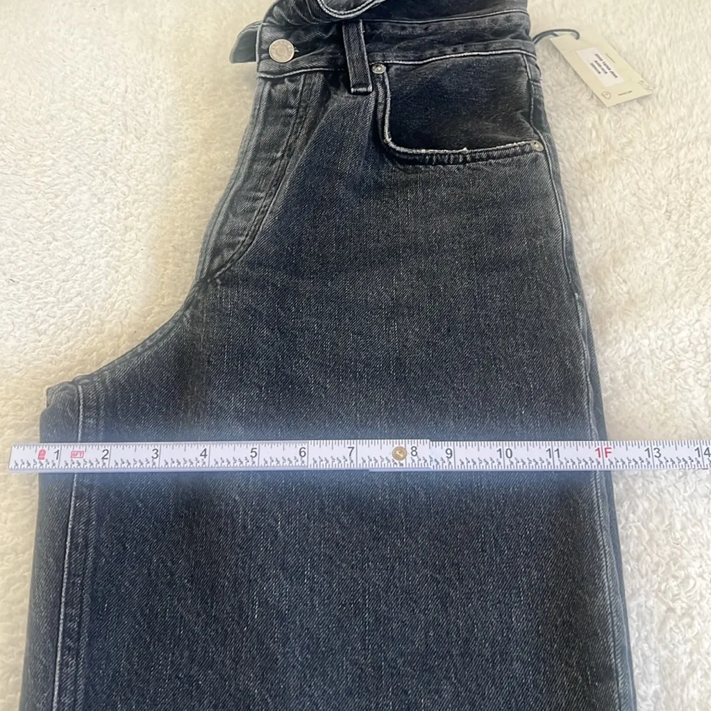 Agolde Echo Taper‎ Jean Flip Waistband Zephyr Wash Black Size 27 NWT - Image 7