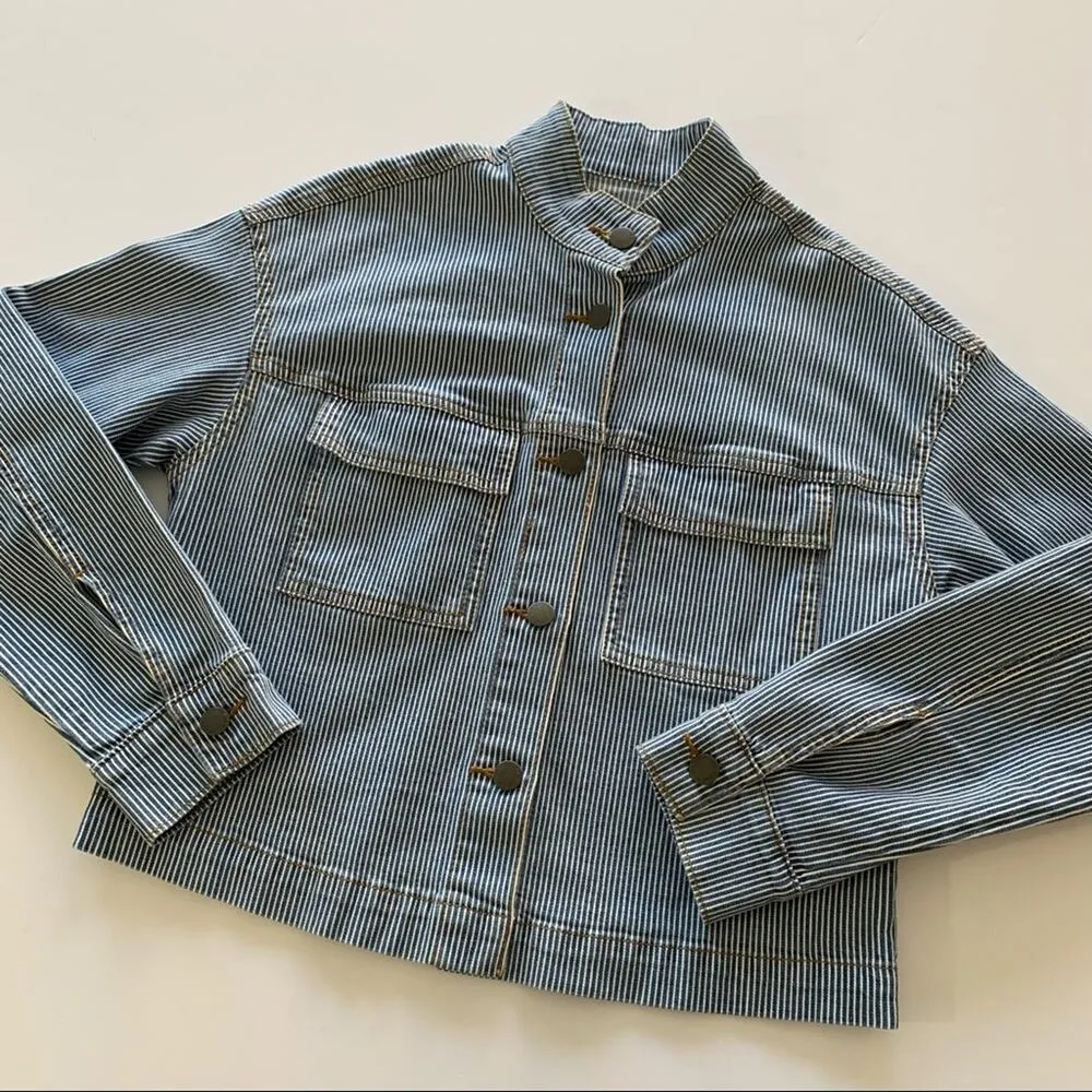 Via Penny Lane Reworked Apparel | Aerosmith Graphic Denim Jacket XS Blue - Image 2