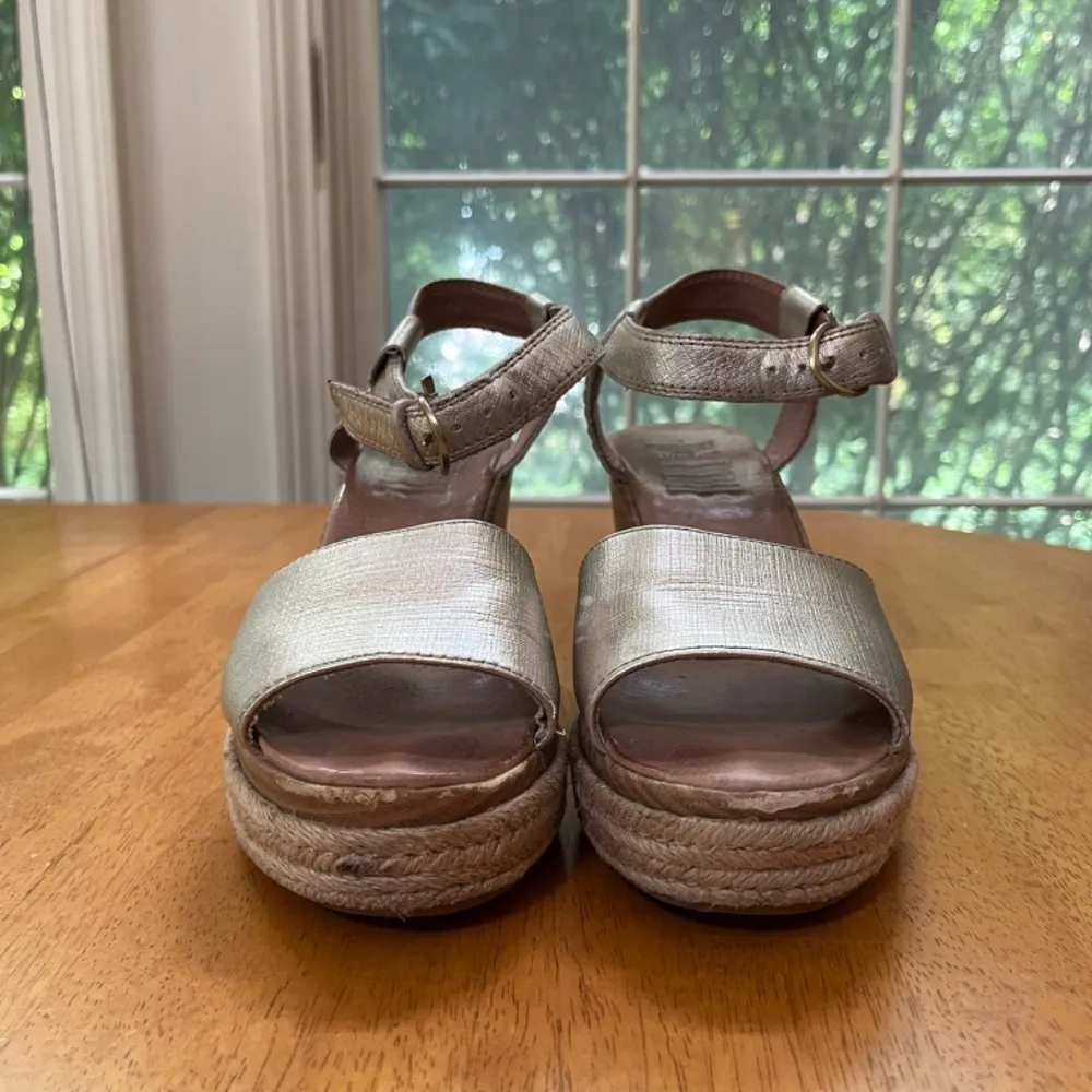 SPERRY Gold Leather‎ Espadrille Ankle Strap Open Toe Ankle Strap Shoes, Size 7 - Image 7