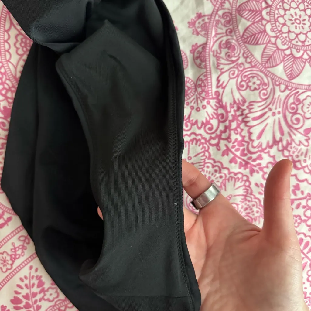 Aerie High Cut Cheeky Swim Bottoms in Black, size Large - Image 5