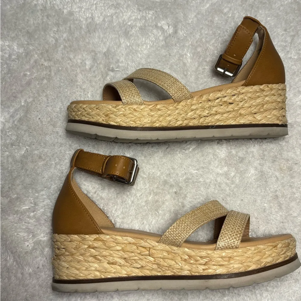 DV DOLCE VITA BREANNE ESPADRILLE PLATFORM ANKLE STRAP SANDALS NATURAL NIB SZ 7.5 Tan - Image 6