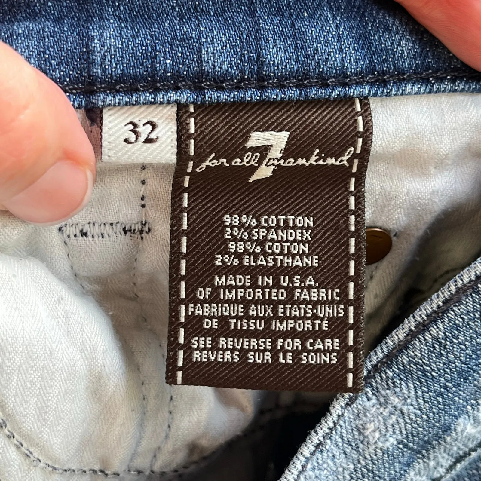 7 For All Mankind Women's Blue Denim Bermuda Jean Shorts Size 32 - Image 9