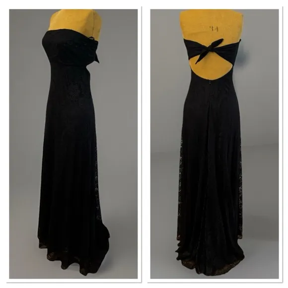 Max Studio black guipure long dress - Image 2