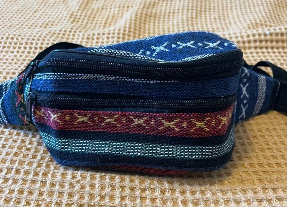 Woven Fanny pack Blue - Image 3