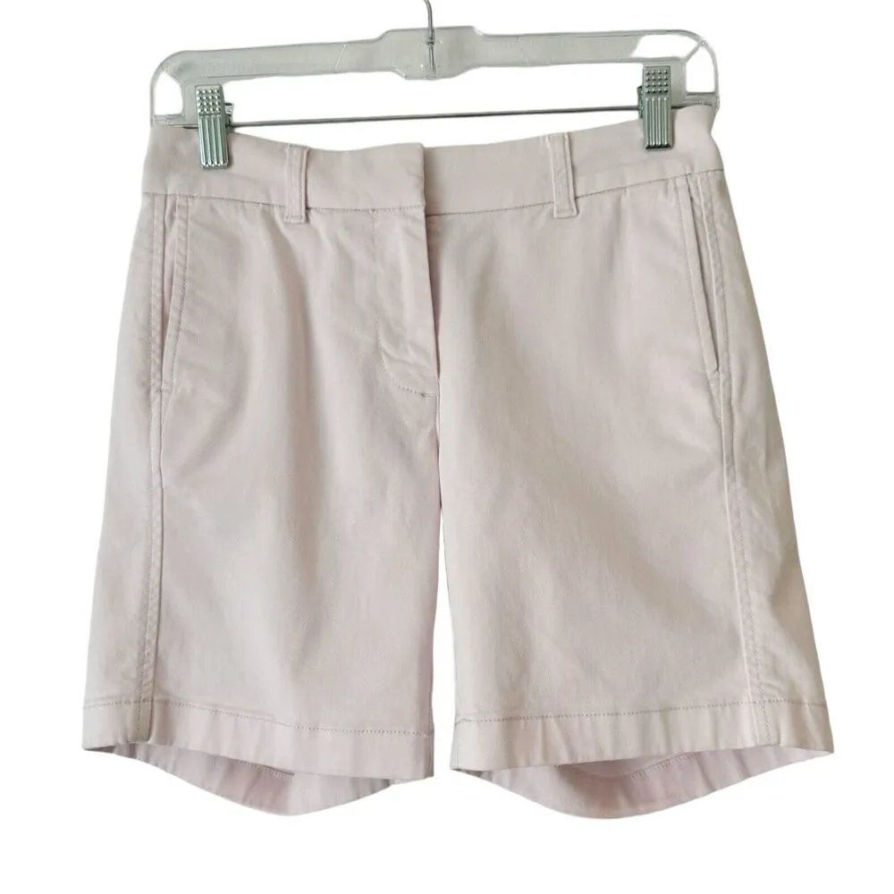J. Crew 7” Stretch Chino Short Pastel Pink Women’s Size 00 Preppy Casual - Image 2