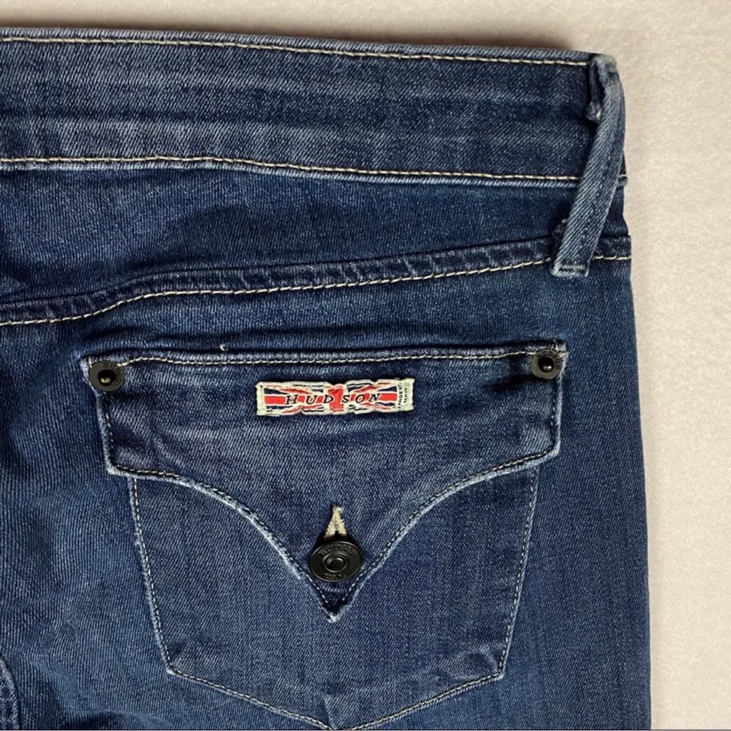 Hudson Stretch Medium Wash Straight Leg Jean Flap Pocket Womens Size 26 - Image 8