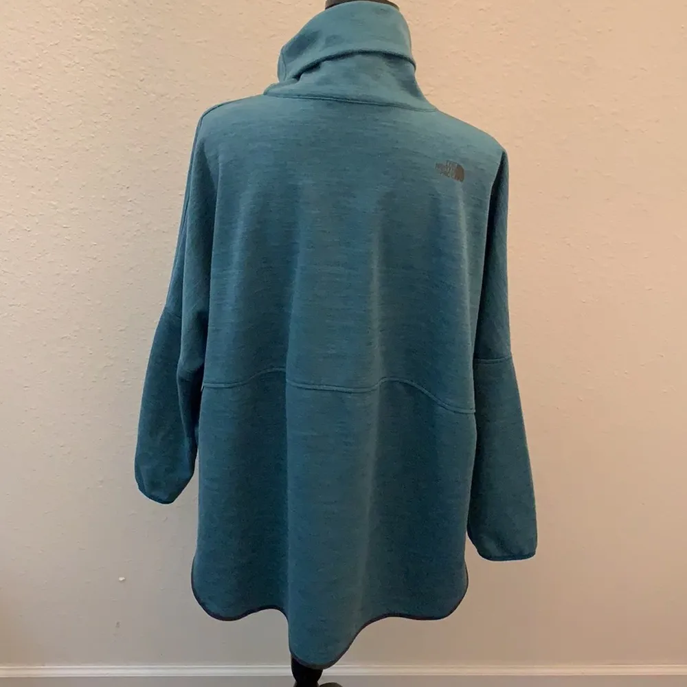 The North Face TNF pullover sweatshirt medium large blue turtleneck shirt top - Image 7