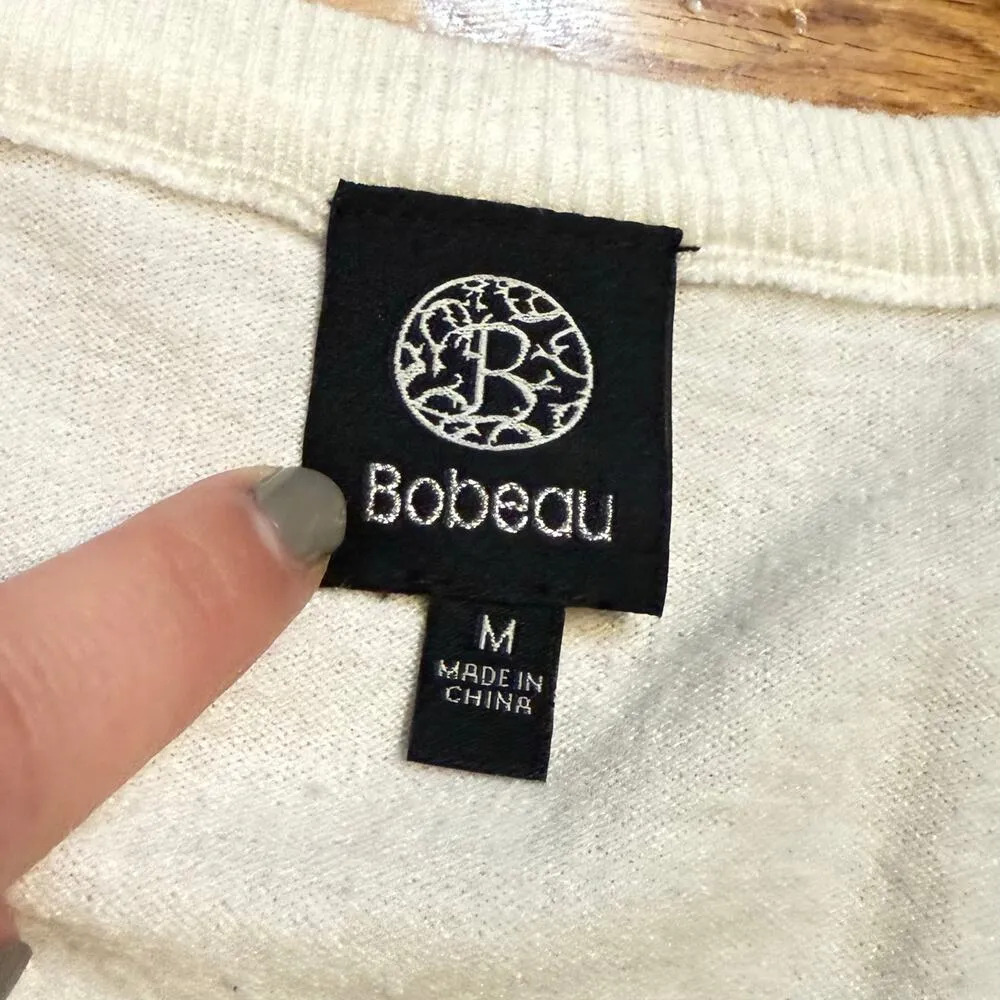 Bobeau Women’s Medium White Black Striped V-neck long sleeve Corporatecore Work - Image 11