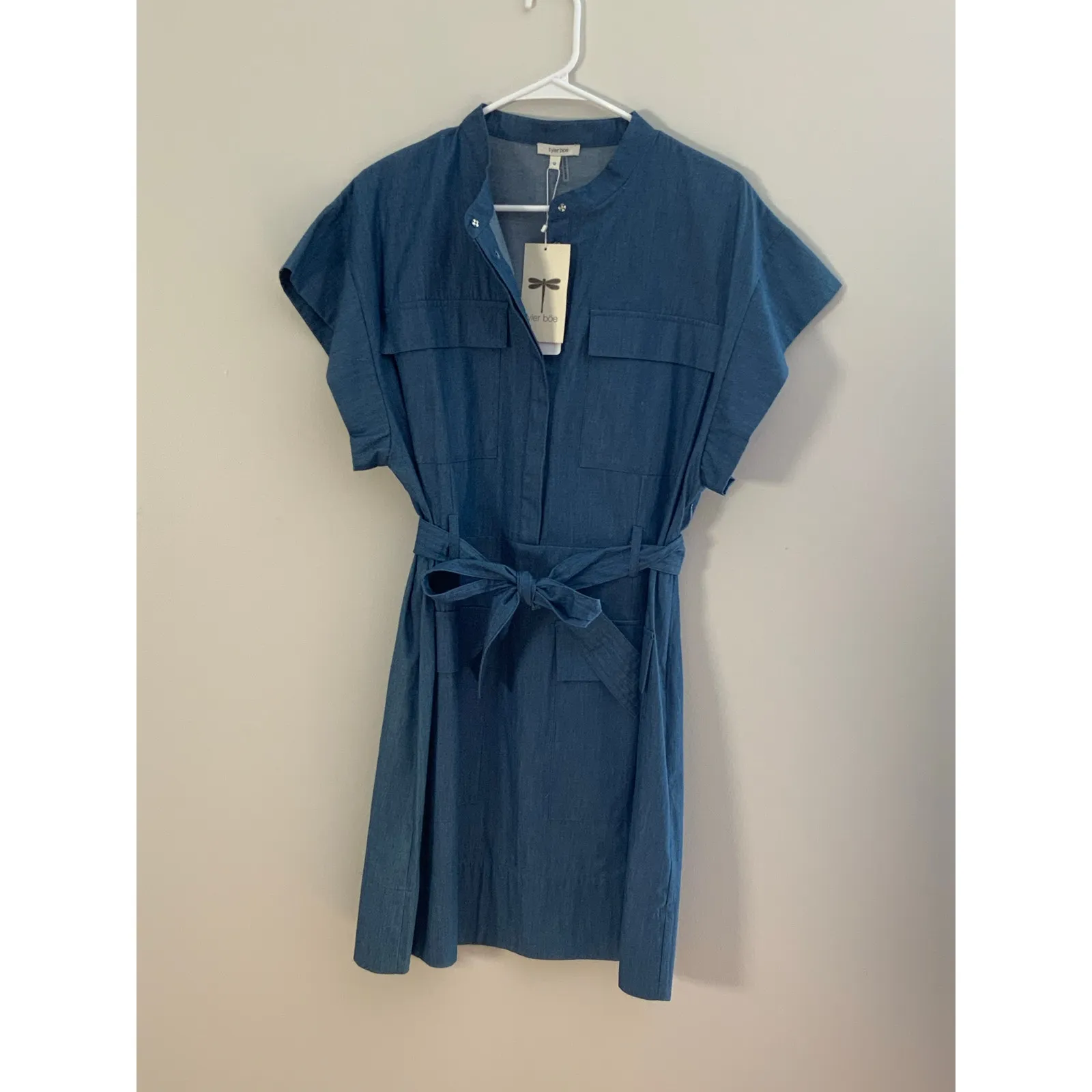 TYLER BOE WENDY SHIRT DRESS DARK DENIM NWT‎ SIZE 12 Blue - Image 2