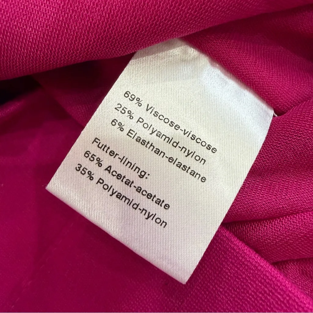 Akris Punto Bateau Neckline Crepe Sheath Dress Size 6 Magenta Pink Designer - Image 15