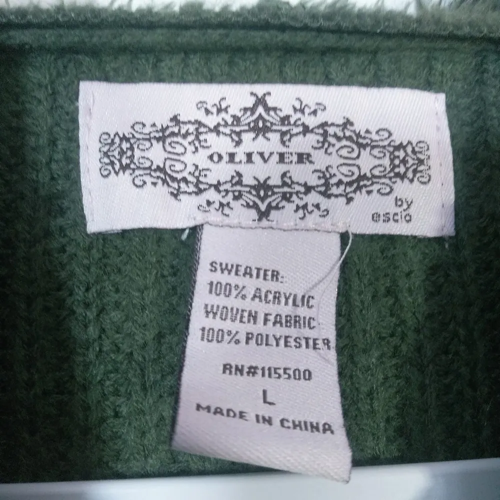 Oliver Long Line Mixed Media Hooded Sweater Cardigan Jacket Size L Size L - Image 7