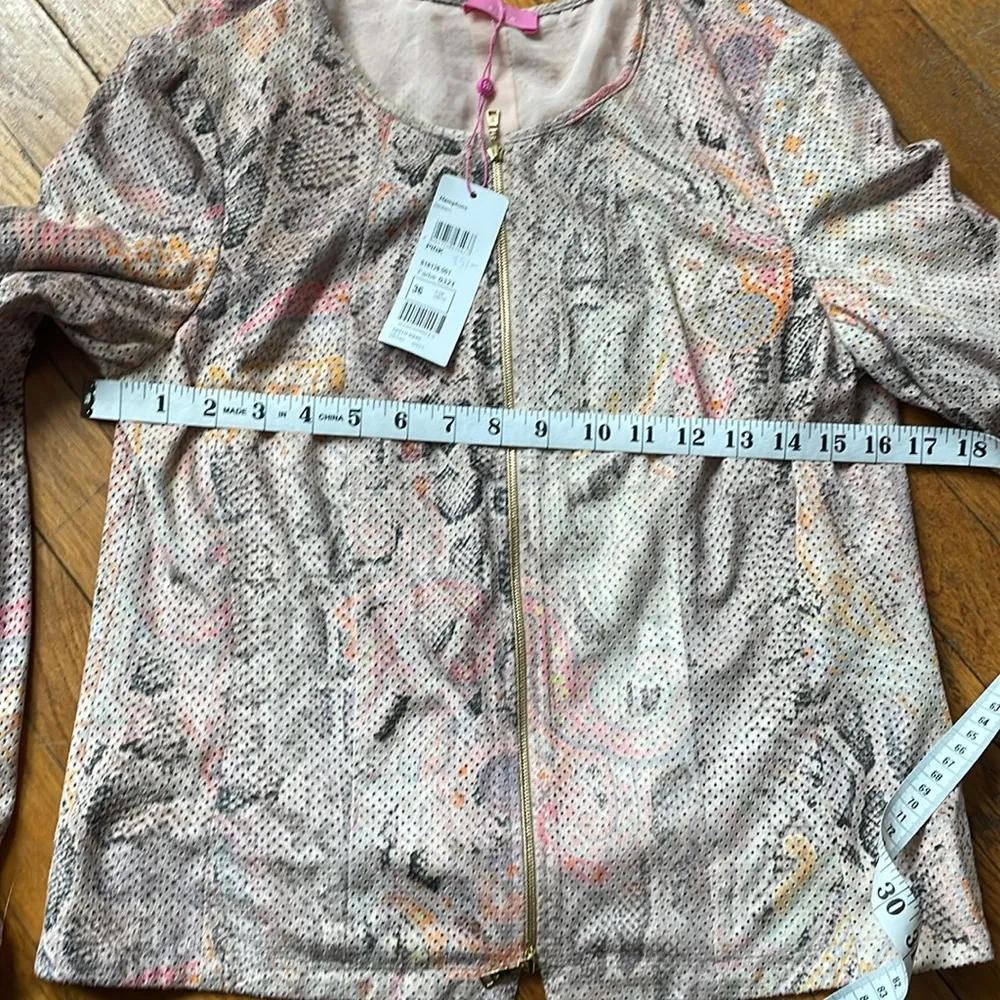 NWT Basler Vegan Suede Rouched Snakeskin Print Bomber Jacket Pink Size undefined - Image 10