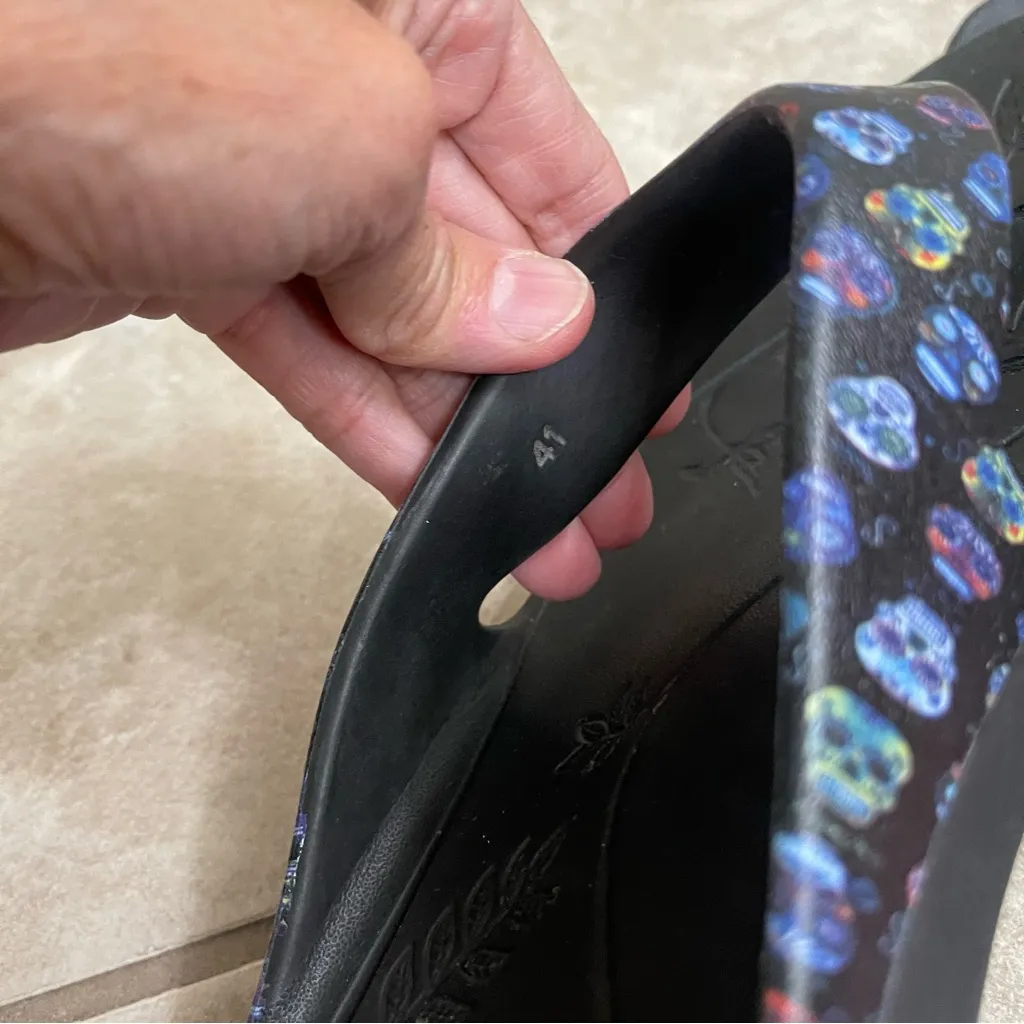 Alegria Women  ODE EVA  Sandals Flip Flop Flats shoes sz 41 -10.5-11 Sugar Skull - Image 13