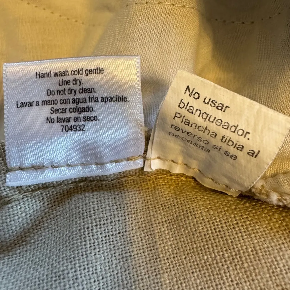 Ana Linen Cotton Khaki Gold Shimmer Chino Shorts, 8P, Beige Low Rise 4.5” Inseam Tan - Image 5