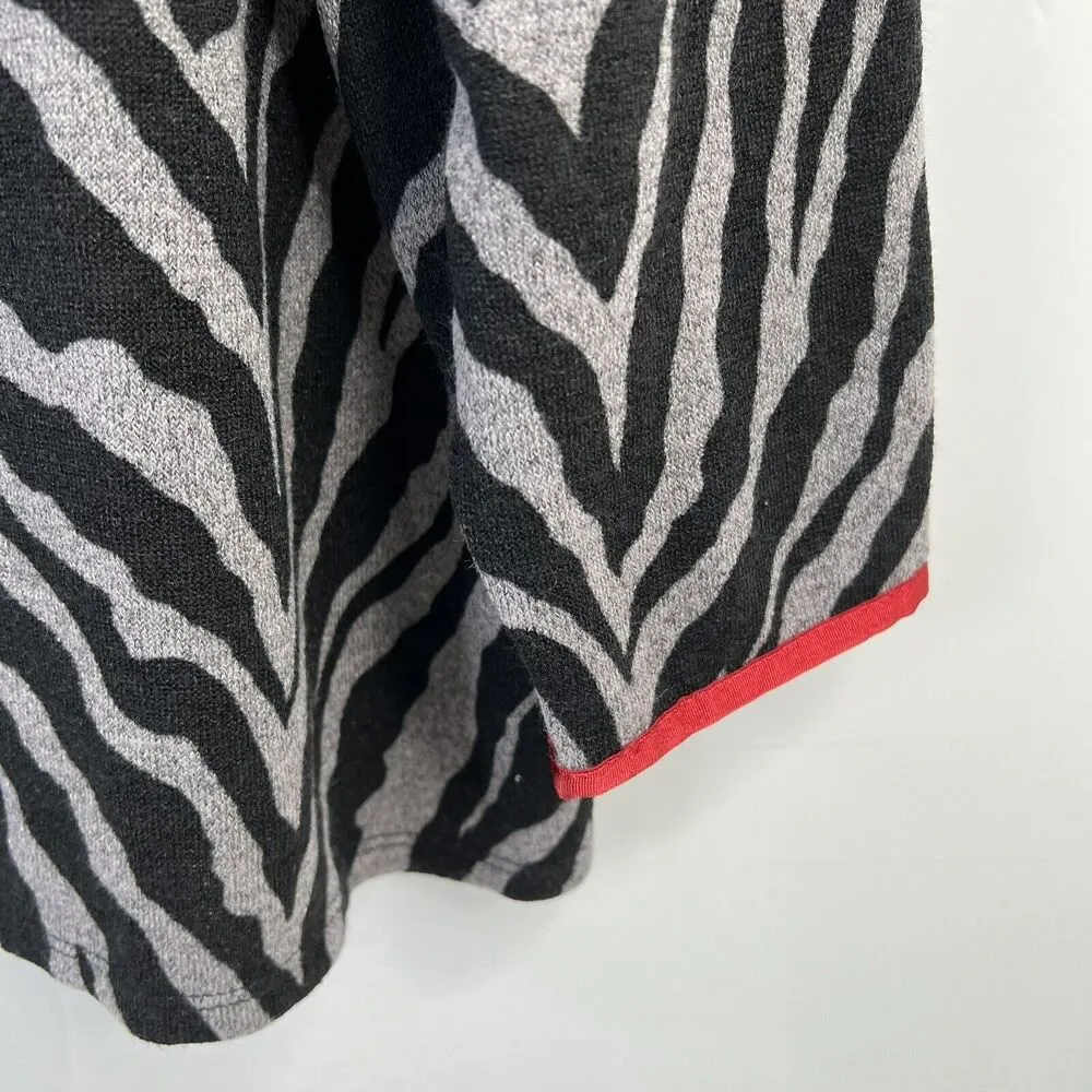 Susan Graver Weekend Plus Size 2X Animal Printed Cowl Neck Sweater Knit Top Grey - Image 5