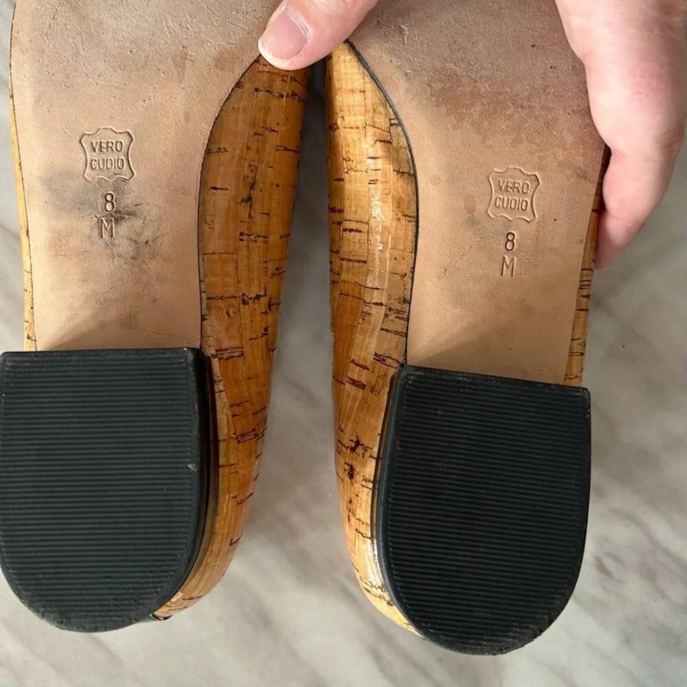 VANELi Tan Cork & Black Cap Toe Heeled Pumps Size 8 - Image 4