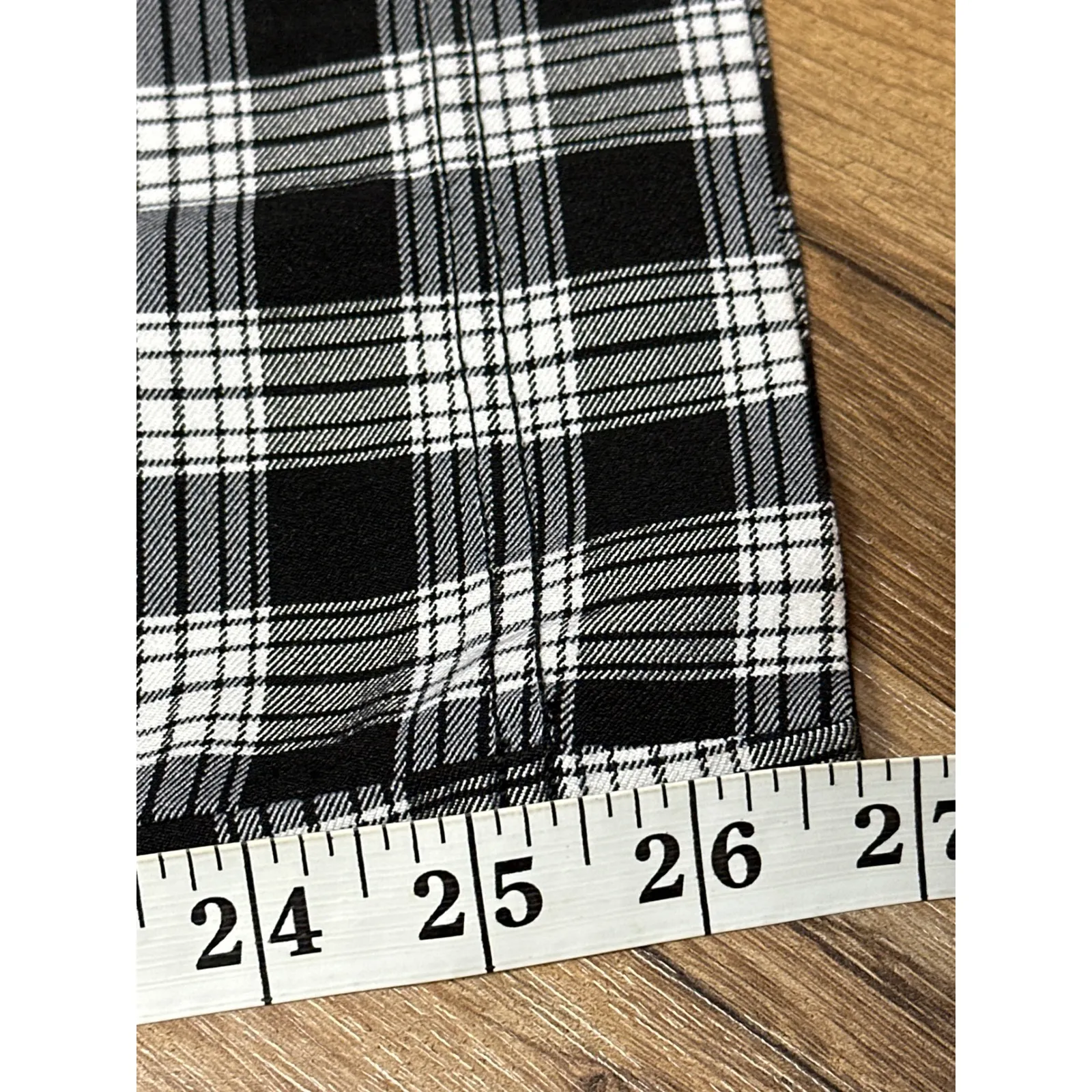 Hollister California Ultra High Rise Plaid Pants Women's XS Black White Stretch - Image 6