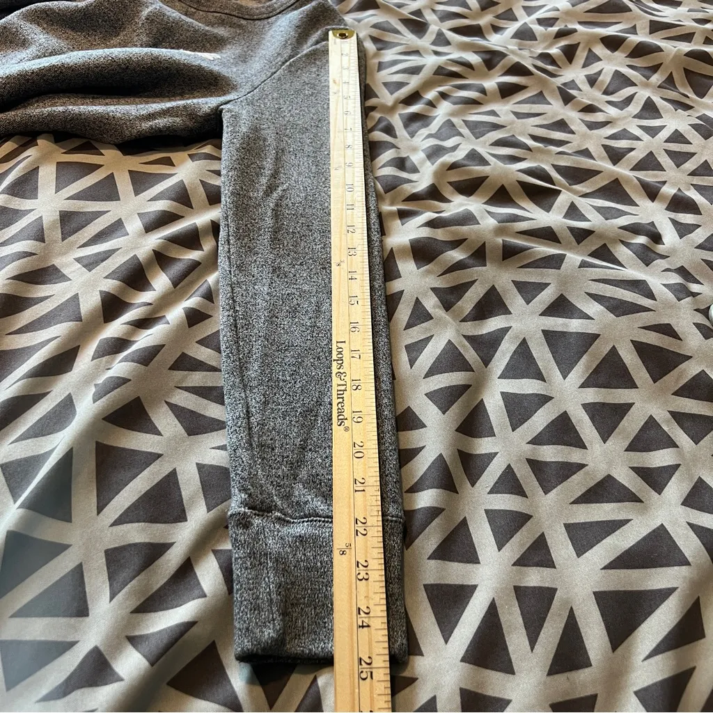 Roots‎ Heather Gray Crew Neck Long Sleeve Plush Sweatshirt Dress Casual Size XS - Image 11