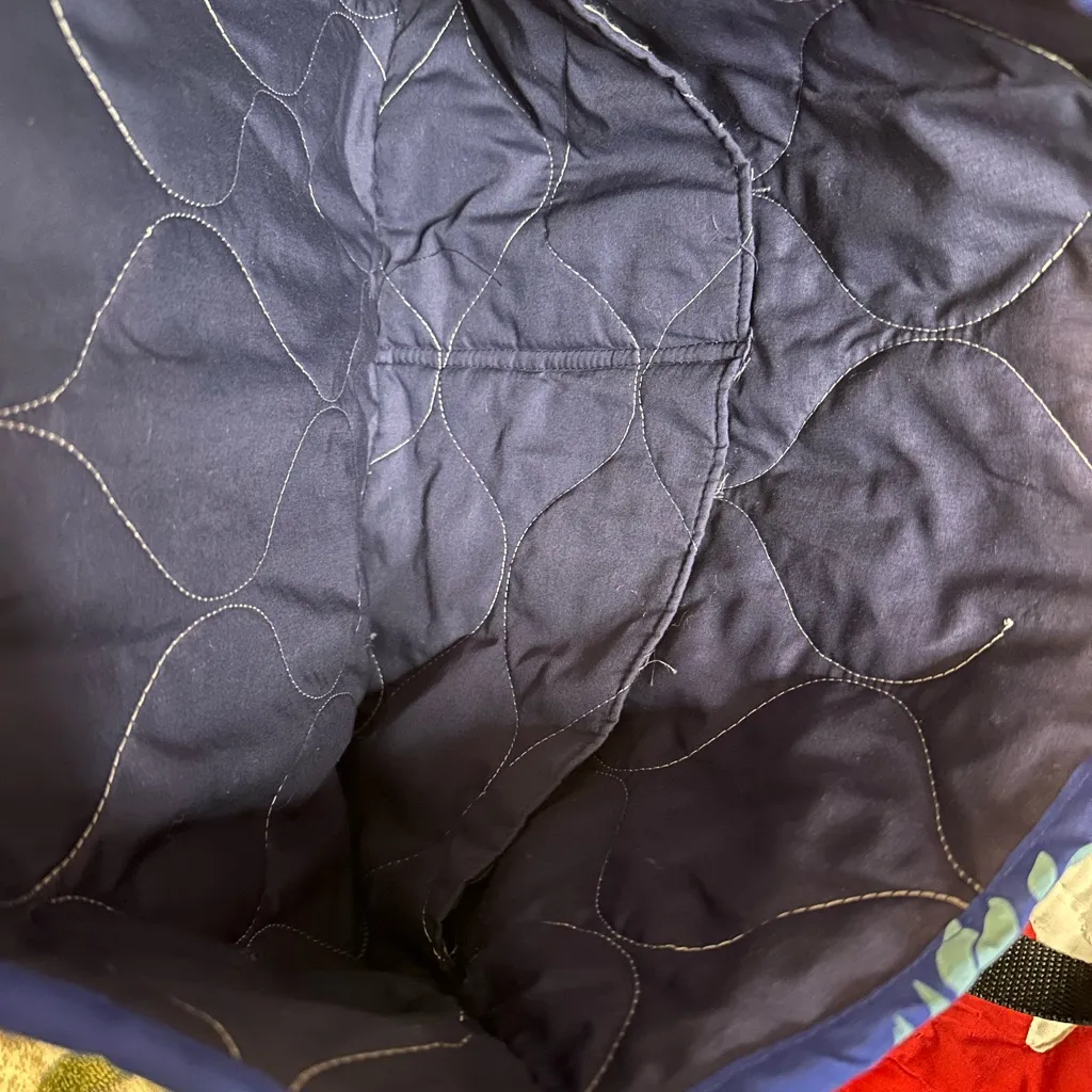 Handmade stitched Hawaiian Aloha 'Ukulele Flower print fabric Tote bag - Image 5