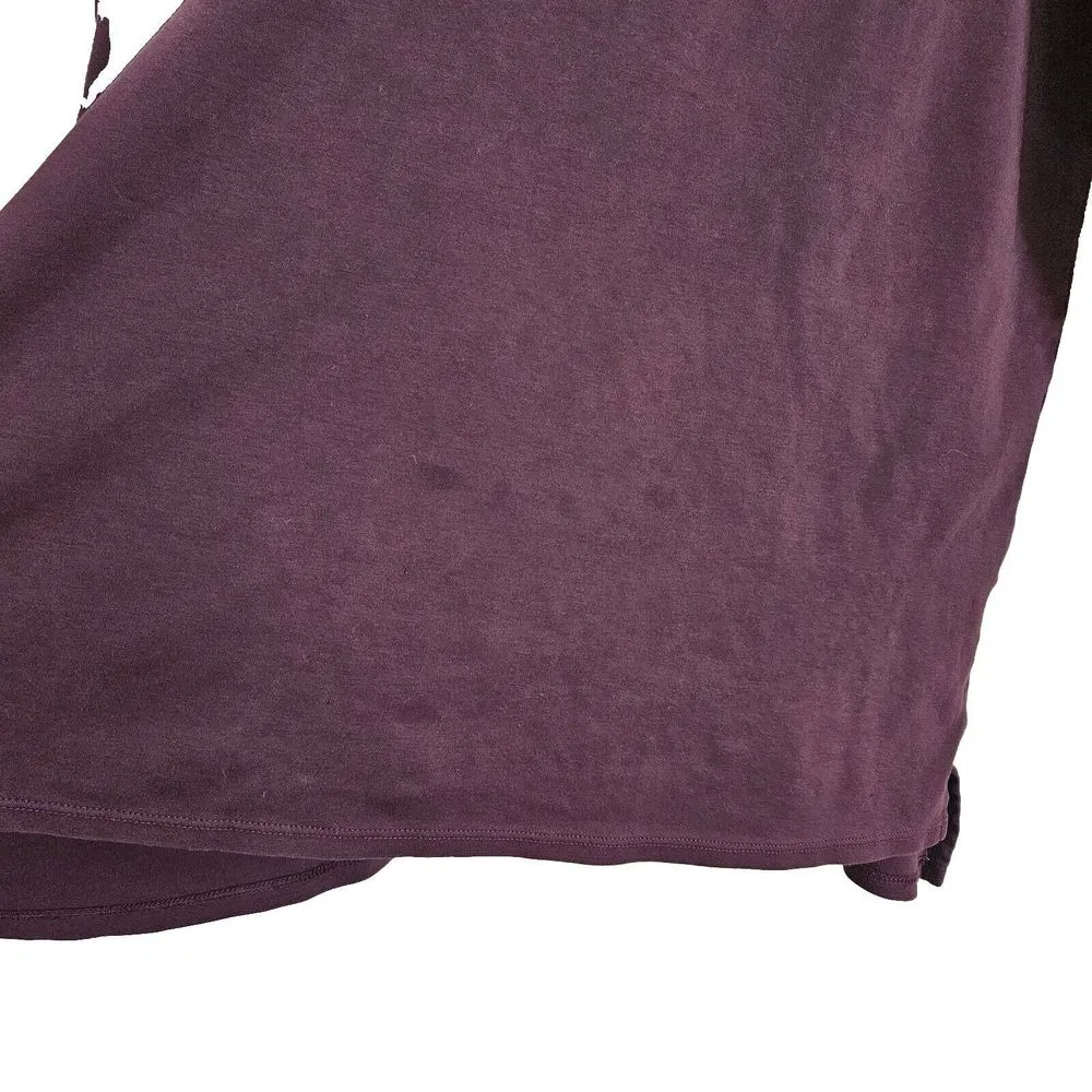 J. Jill Simply Supima Crew Neck Tunic Top Long Sleeves Burgundy Cotton Size L Purple Size L - Image 4
