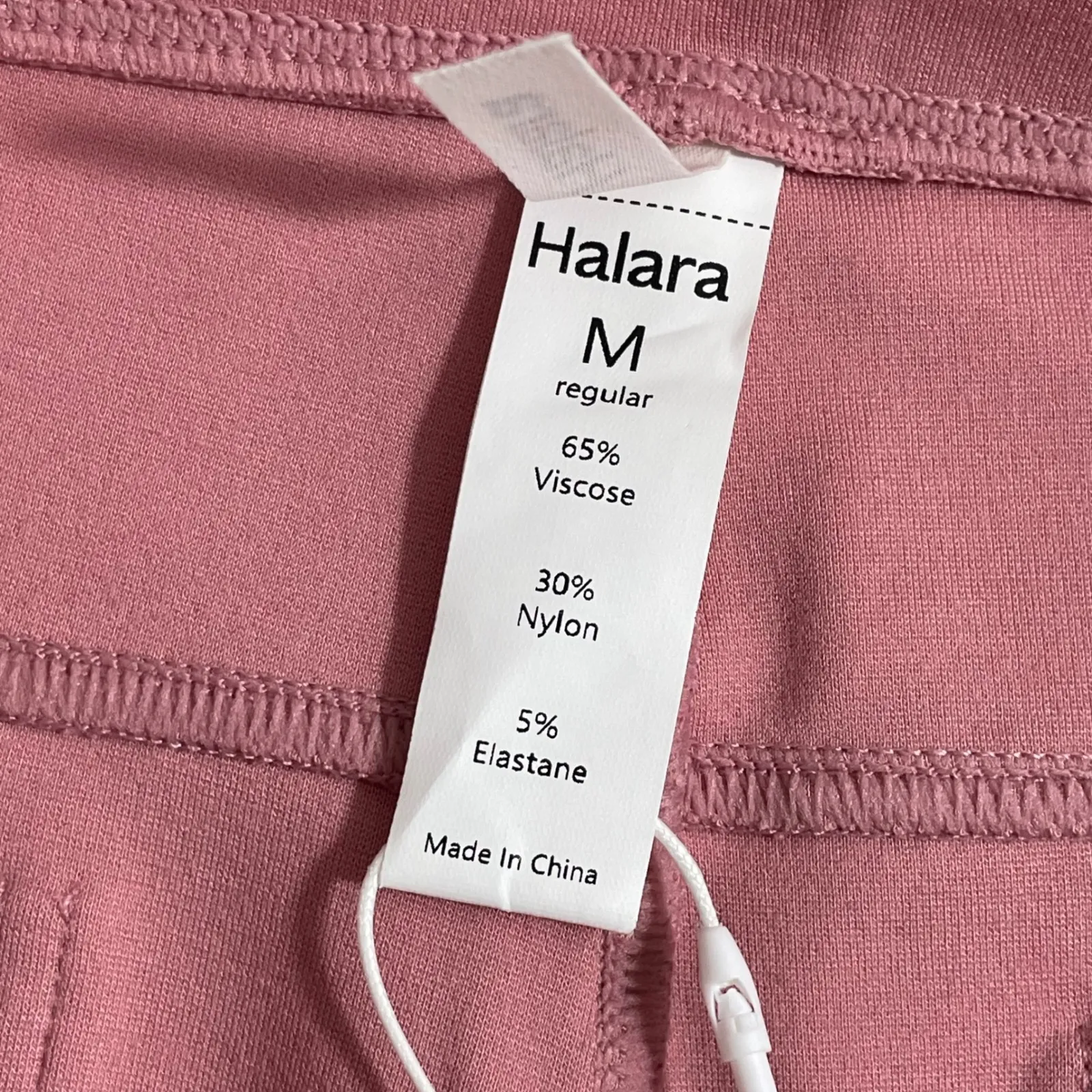 NWT Halara Flex SculptKnit High Waisted Pocket Slim Work Pants Pink Size Medium - Image 3