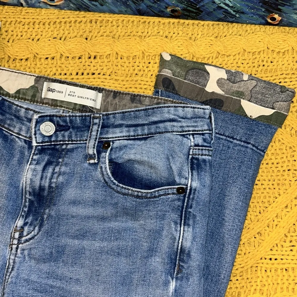 Size 27R Best Girlfriend Jeans with Camo Cuffs - Image 4