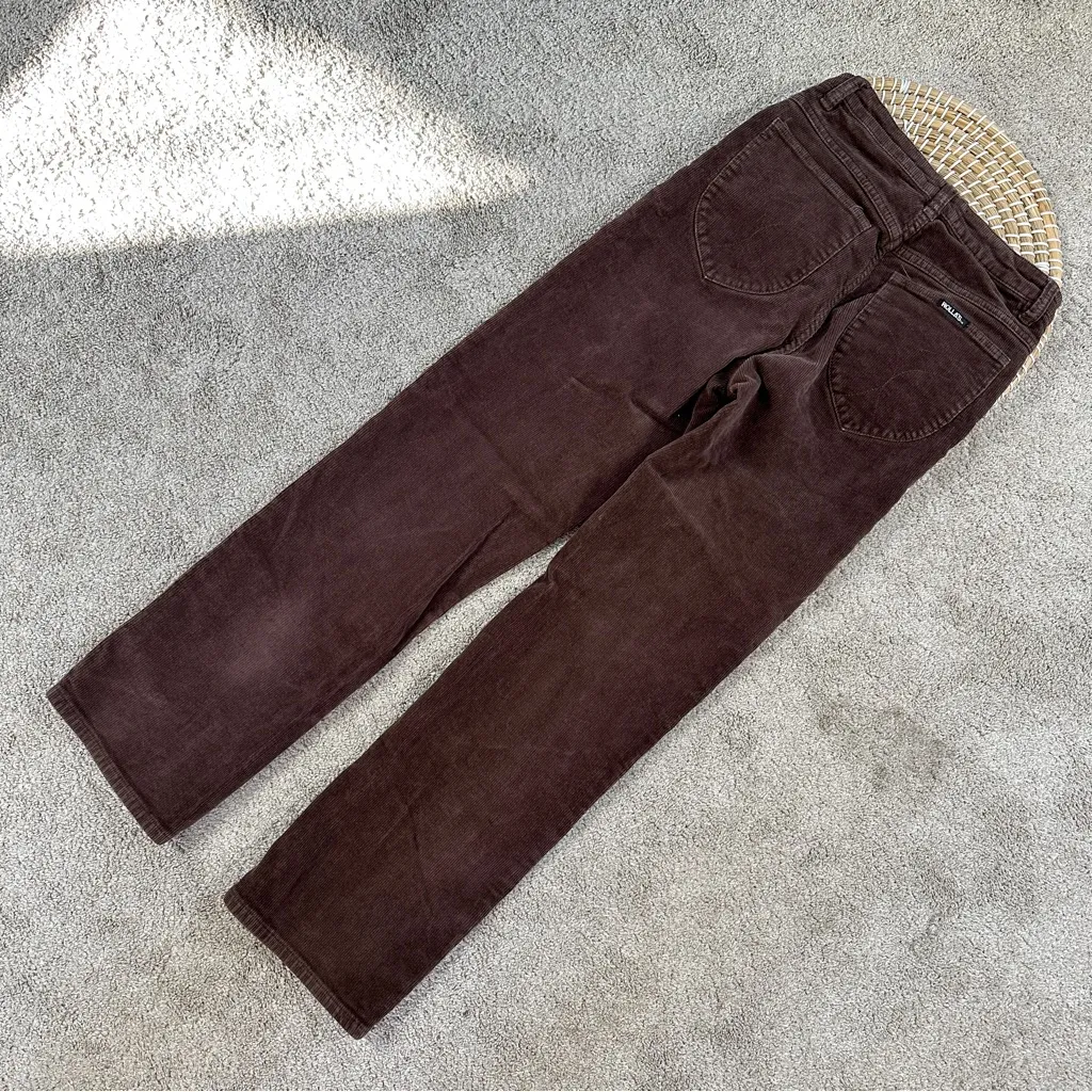 Rolla’s Women’s Original High Rise Straight Leg Corduroy Pants in Dark Brown 26 - Image 7