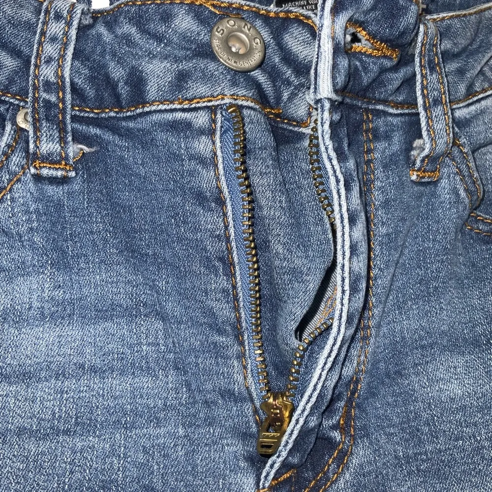 S.O.N.G Juniors Distressed Ripped High Rise Skinny Raw Hem Denim Blue Jeans 3/26 Size undefined - Image 8